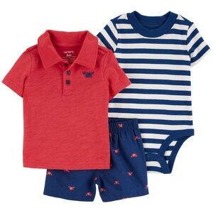 Carter's Baby Boys 3-Piece Outfit Set 3M Nautical Crab Beachy Summer Maryland